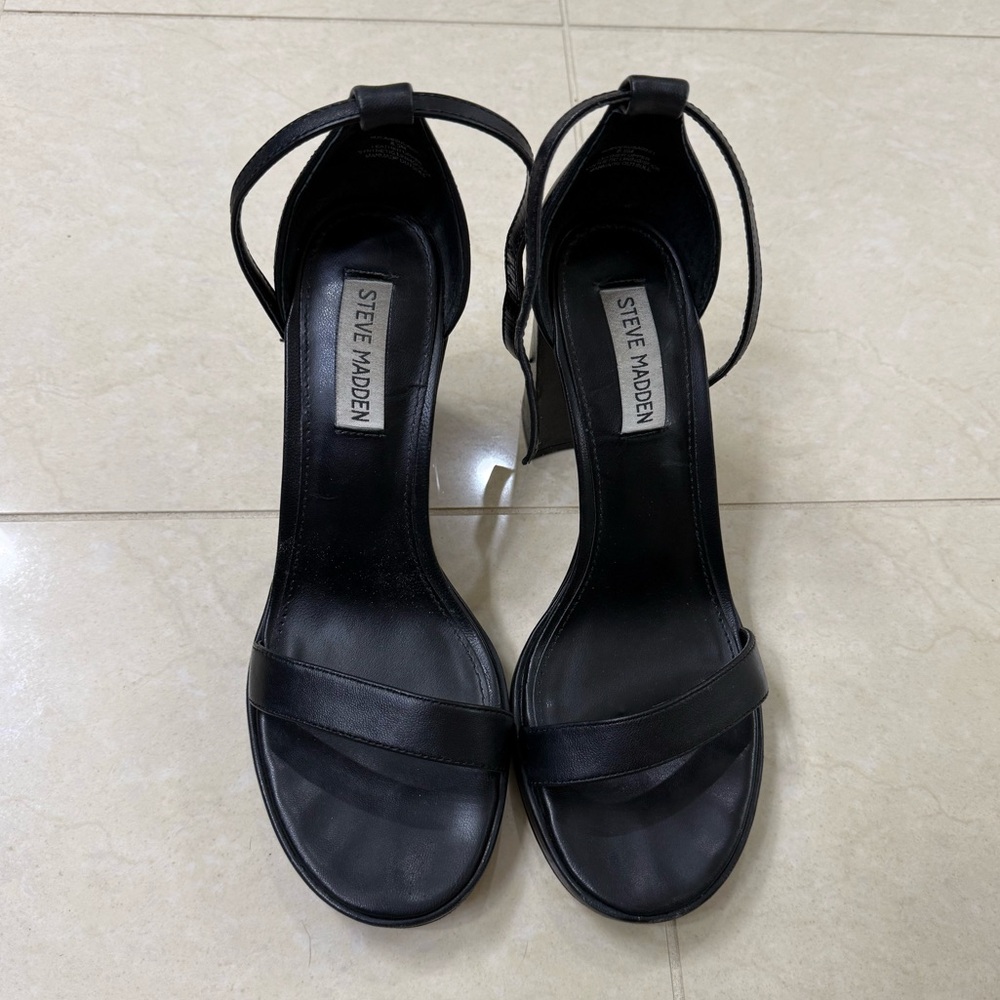 Steve Madden Black Leather Heels